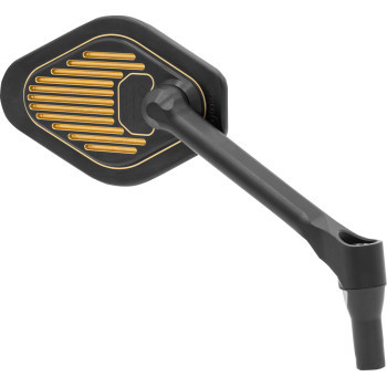 Drag Specialties - Mirror Adjustable Short Stem Black/gold Right -
