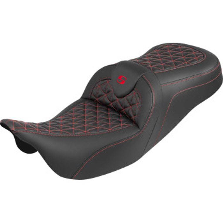Saddlemen - Seat Roadsofa Tri Gripper Red Stitch - 808-07B-21004
