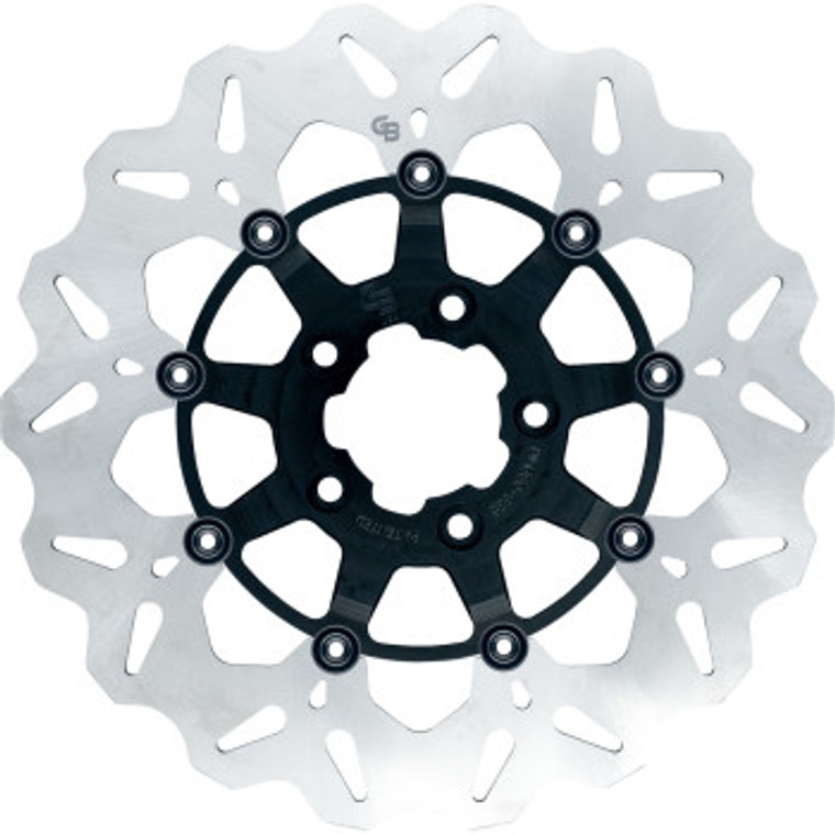 Gbrakes - Brake Rotor Front Floating Wave Black - GBDU001