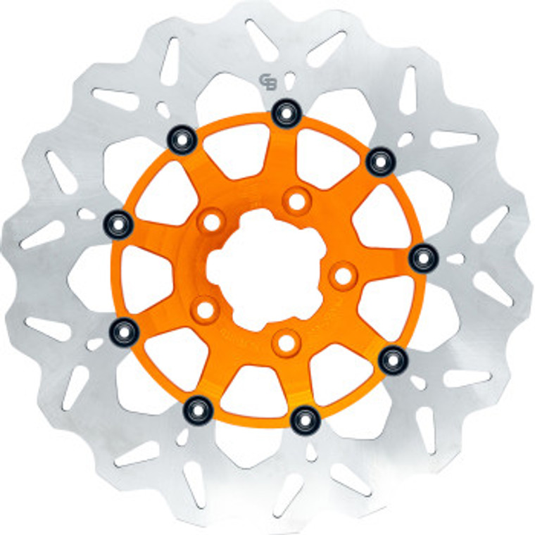 Gbrakes - Brake Rotor Front Wave Floating Orange - GBDU020