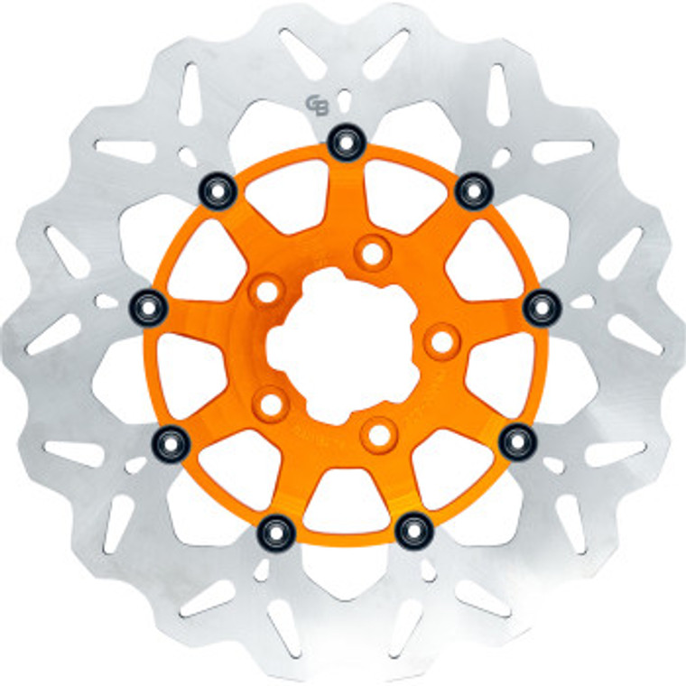 Gbrakes - Brake Rotor Front Wave Floating Orange - GBDU024