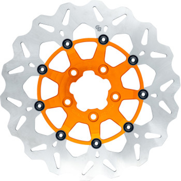 Gbrakes - Brake Rotor Front 12.5" Wave Floating Orange - GBDU030