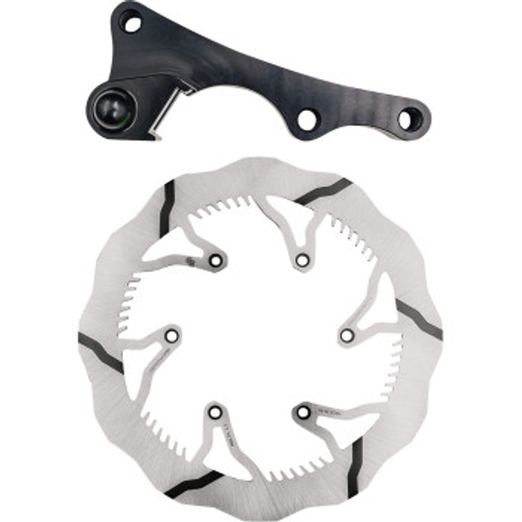 Gbrakes - Brake Rotor Kit 280mm Solid Mount Wave Rotor + Bracket - GBDOS225