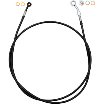 Fat Baggers Inc. - Ez Install Brake Line Full Length 64" Black Braid - 110064-B