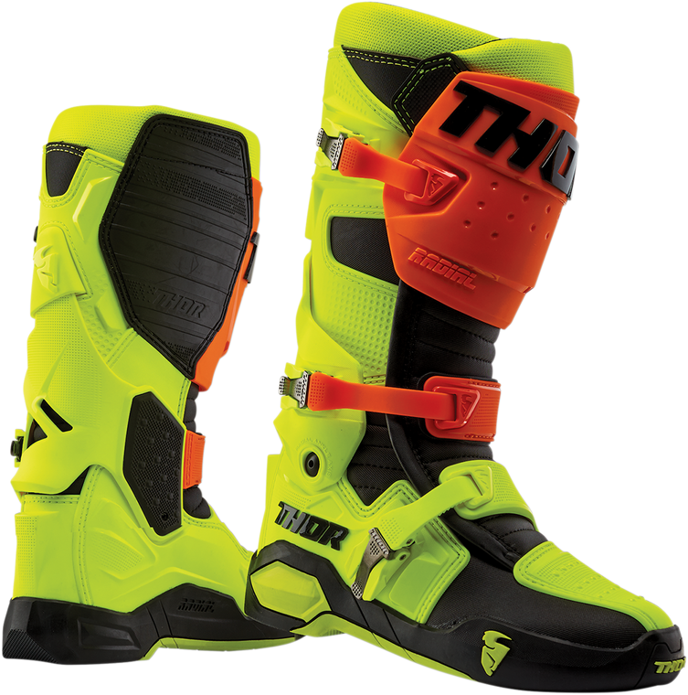 Thor - Radial Boots Replacement Outsoles - Black/Yellow Fluorescent - Size 11 - Radial Boots Replacement Outsoles - 3430-0904