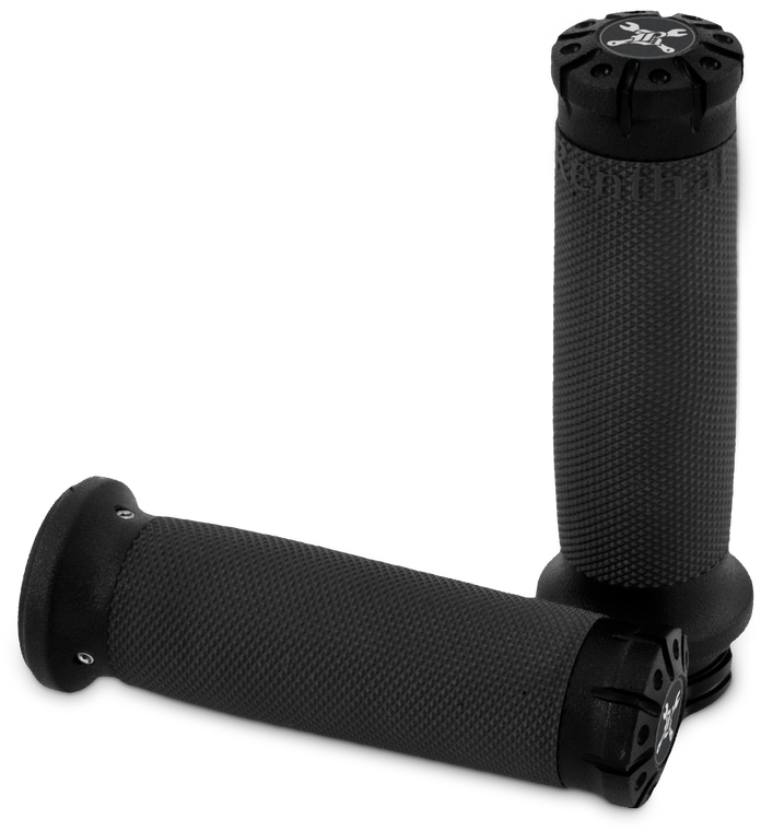 Burly Brand - Hawk Billet Handle Grip Set 82-17 Dual Cable Set - B16-1008TB