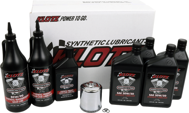 Klotz - Premium Harley Davidson 4qt Synthetic Oil Change Kit - KH-102