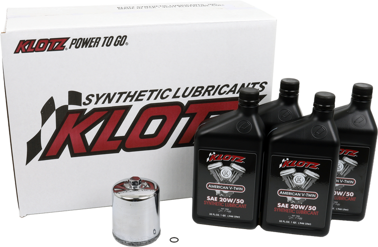 Klotz - Basic Harley Davidson 4qt Synthetic Oil Change Kit - KH-105