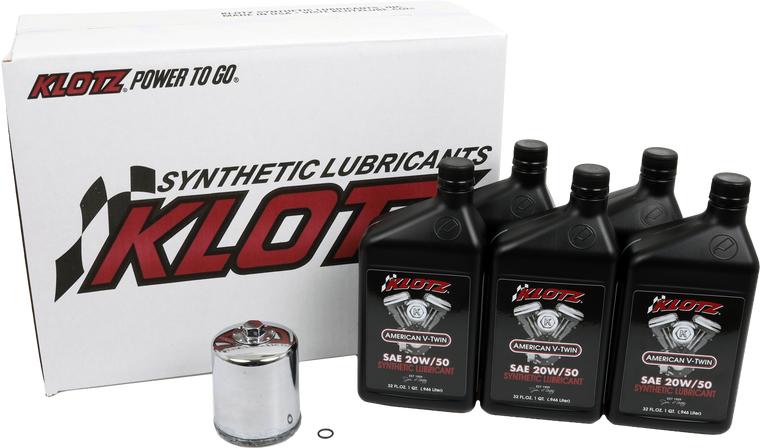 Klotz - Basic Harley Davidson 5qt Synthetic Oil Change Kit - KH-111