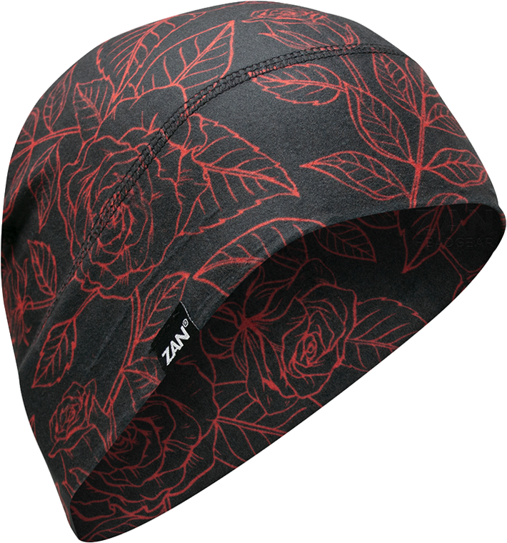 Zan - Sportflex Upf50+ Liner/beanie Red & Black Roses - WHLL206
