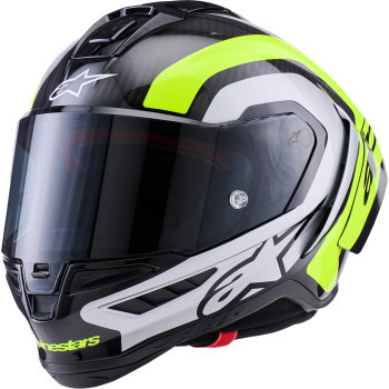 Alpinestars - Helmet S-r10 Arius Bk/sil/yw Fl Gloss Ece06/dot M - 8203926-1699-M