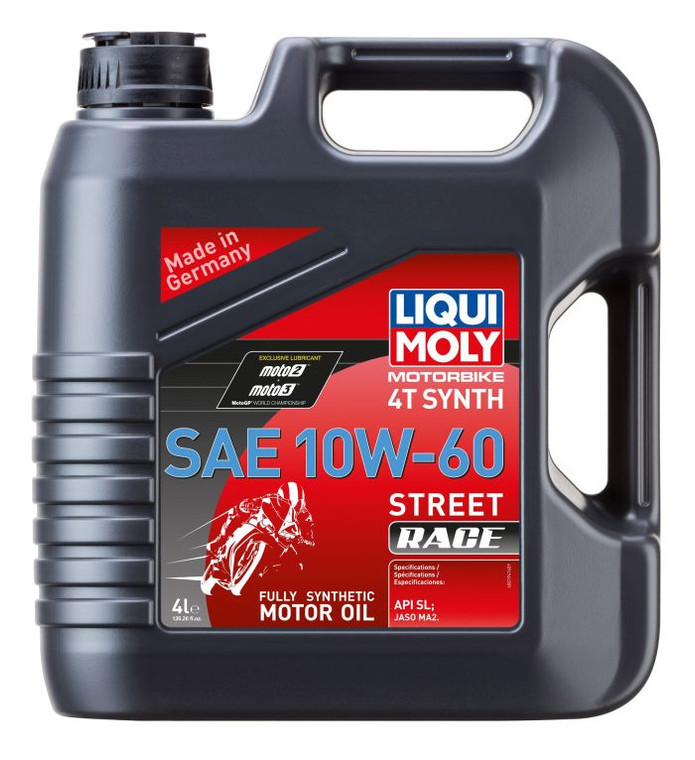 Liqui Moly - Liqui Moly Motorbike 4t Synth 10w-60 Street Race 4 Liter - 20072