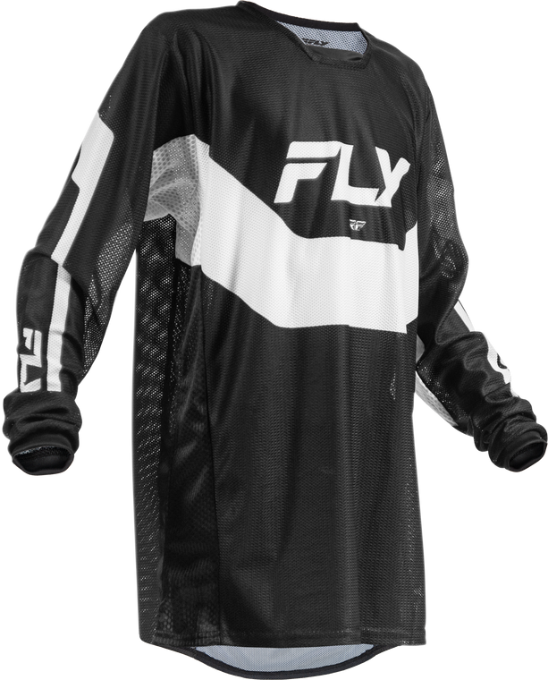 Fly Racing - Yth Kinetic Mesh Jersey Black/white Yxl - 380-330YXL