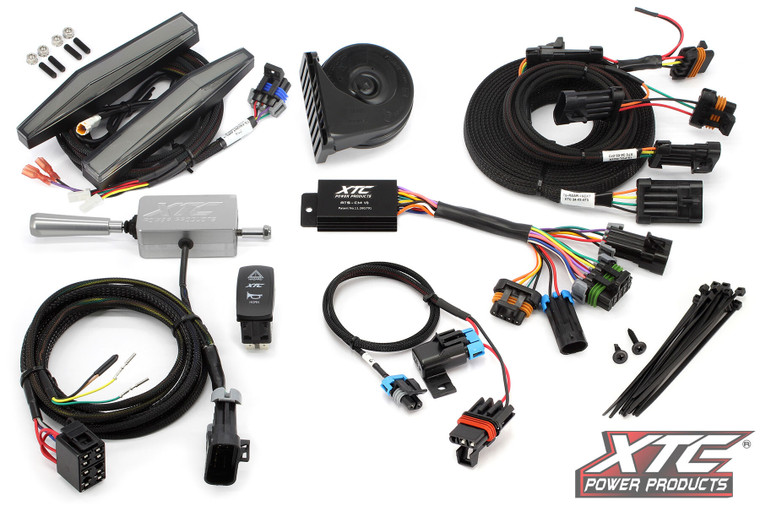 Xtc Power Products - Auto Turn Signal Kit W/ Billet Lever And Front Drl Lights Pol - ATS-L-POL-M24R-DRL