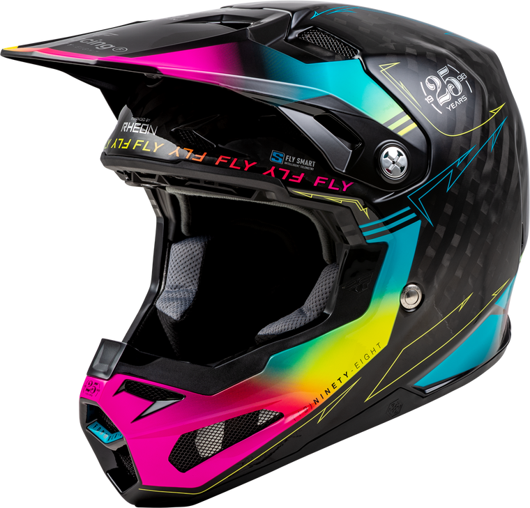 Fly Racing - Formula S Carbon Legacy Helmet Black/electric Blu/fuschia 2x - 73-44452X
