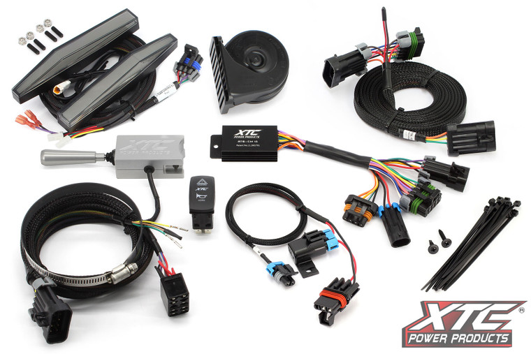 Xtc Power Products - Auto Turn Signal Kit W/ Billet Lever And Front Drl Lights Pol - ATS-L-POL-M10U-DRL