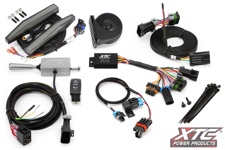 Xtc Power Products - Auto Turn Signal Kit W/ Billet Lever And Front Drl Lights Pol - ATS-L-POL-M10-DRL