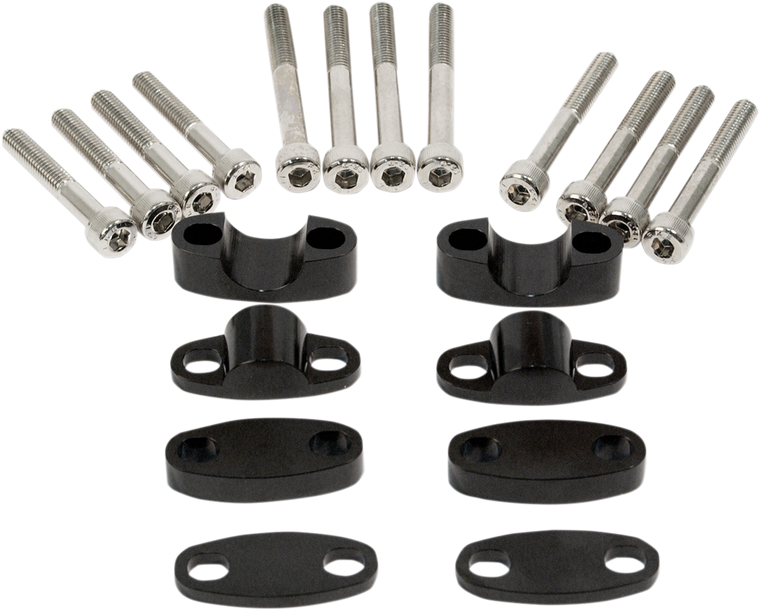 Emgo - Riser Kit - 7/8" - Black - Aluminum Handlebar Riser Kit - 23-09371