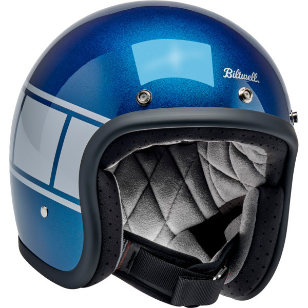 Biltwell - Helmet Bonanza Dot Holeshot Metallic Blue/silver Xl - 1001-5116-205