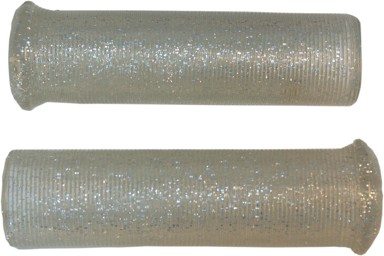 Emgo - Grips - Retro - Metal - 7/8" - Silver - Star Fire Flake Grips - 42-21129