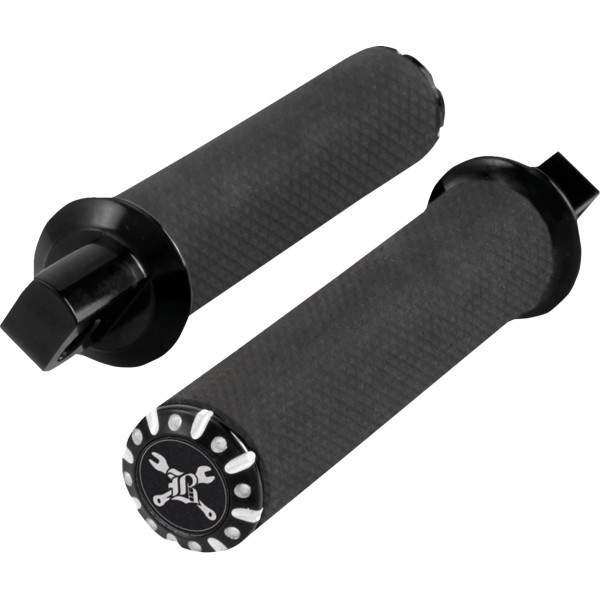 Burly Brand - Foot Peg Set Burly Hawk Universal Billet Black Machined - B13-1123BM