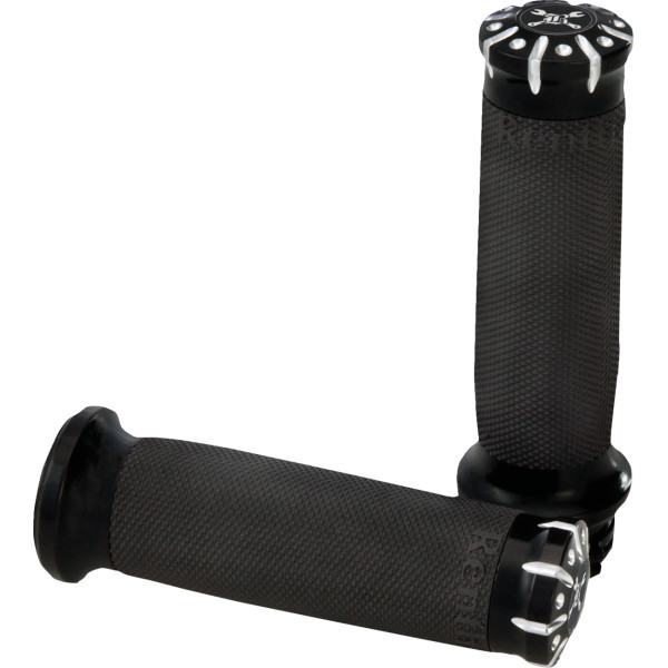 Burly Brand - Grip Set Burly Hawk Dual Cable Billet Black Machined - B16-1008BM