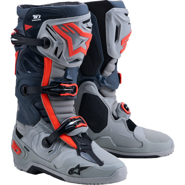 Alpinestars - Boot Tech 10 Enduro Md Gry/dk Gry/rd Fl 7