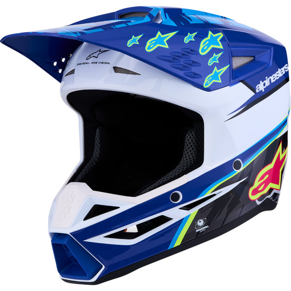 Alpinestars - Helmet Youth S-m3 Falcon Blu/wht/blk/pnk-fl Ece06/dot Ys