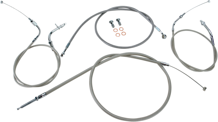 Baron - Cable Line Kit - 12" - 14" - XVS650CU - Stainless Steel - Stainless Handlebar Cable/Line Kit - BA-8014KT-12 Baron - Cable Line Kit - 12" - 14" - XVS650CU - Stainless Steel - Stainless Handlebar Cable/Line Kit - BA-8014KT-12