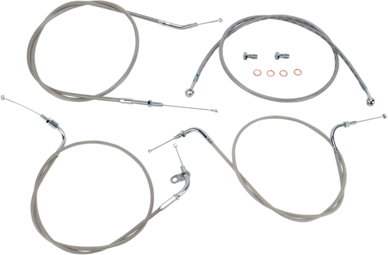 Baron - Cable Line Kit - 12" - 14" - XVS650CL - Stainless Steel - Stainless Handlebar Cable/Line Kit - BA-8015KT-12 Baron - Cable Line Kit - 12" - 14" - XVS650CL - Stainless Steel - Stainless Handlebar Cable/Line Kit - BA-8015KT-12