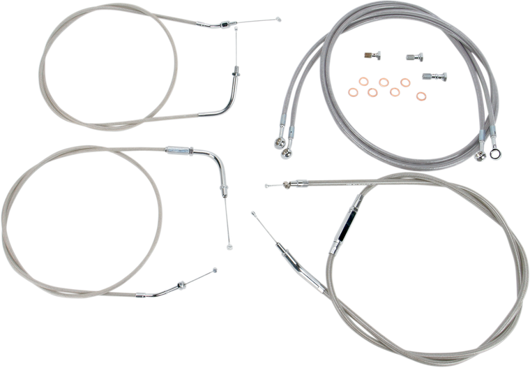 Baron - Cable Line Kit - 15" - 17" - '99 - '03 Roadstar - Stainless Steel - Stainless Handlebar Cable/Line Kit - BA-8021KT-16 Baron - Cable Line Kit - 15" - 17" - '99 - '03 Roadstar - Stainless Steel - Stainless Handlebar Cable/Line Kit - BA-8021KT-16