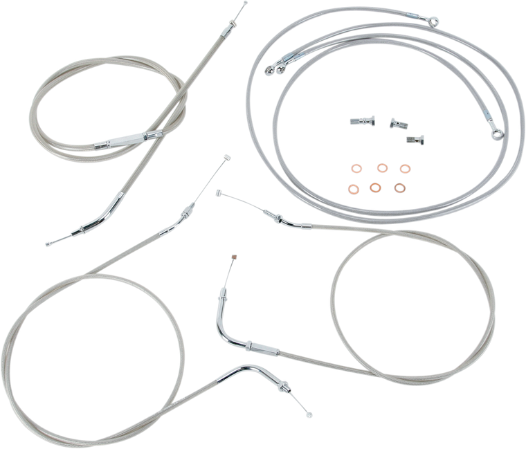 Baron - Cable Line Kit - 18" - 20" - '99 - '03 Roadstar - Stainless Steel - Stainless Handlebar Cable/Line Kit - BA-8021KT-18
