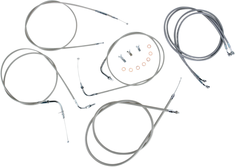 Baron - Cable Line Kit - 18" - 20" - XVS1100CU - Stainless Steel - Stainless Handlebar Cable/Line Kit - BA-8048KT-18 Baron - Cable Line Kit - 18" - 20" - XVS1100CU - Stainless Steel - Stainless Handlebar Cable/Line Kit - BA-8048KT-18
