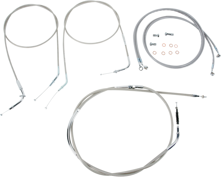 Baron - Cable Line Kit - 18" - 20" - VN2000 - Stainless Steel - Stainless Handlebar Cable/Line Kit - BA-8076KT-18 Baron - Cable Line Kit - 18" - 20" - VN2000 - Stainless Steel - Stainless Handlebar Cable/Line Kit - BA-8076KT-18