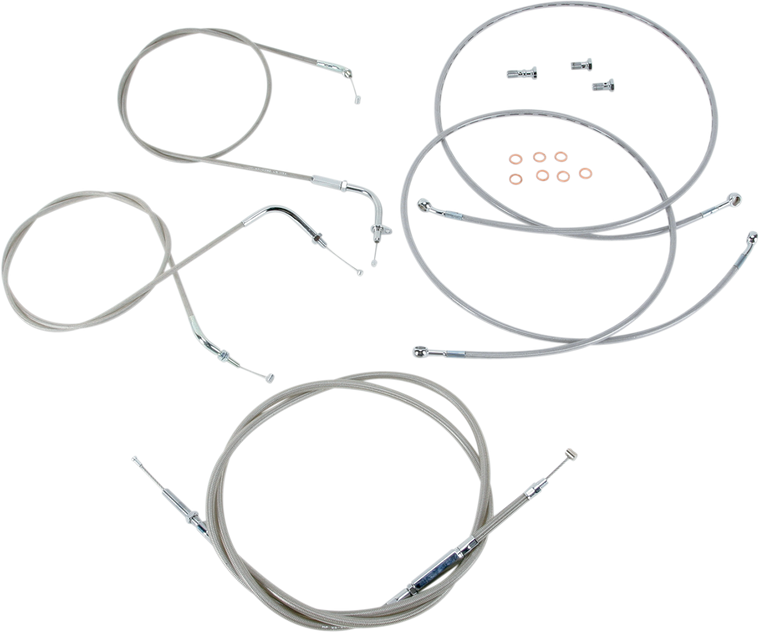 Baron - Cable Line Kit - 18" - 20" - XVS1300 - Stainless Steel - Stainless Handlebar Cable/Line Kit - BA-801300KT-18 Baron - Cable Line Kit - 18" - 20" - XVS1300 - Stainless Steel - Stainless Handlebar Cable/Line Kit - BA-801300KT-18