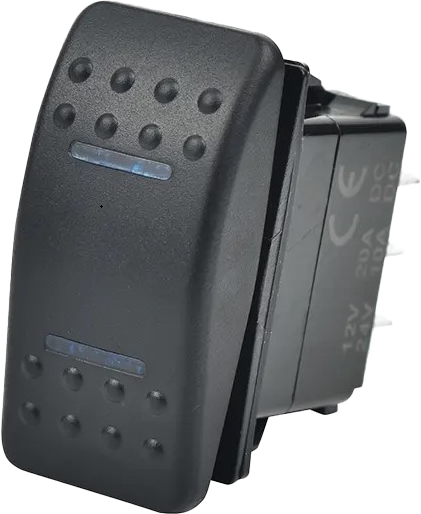 Open Trail - Lighted Rocker 3 Position Switch Blue