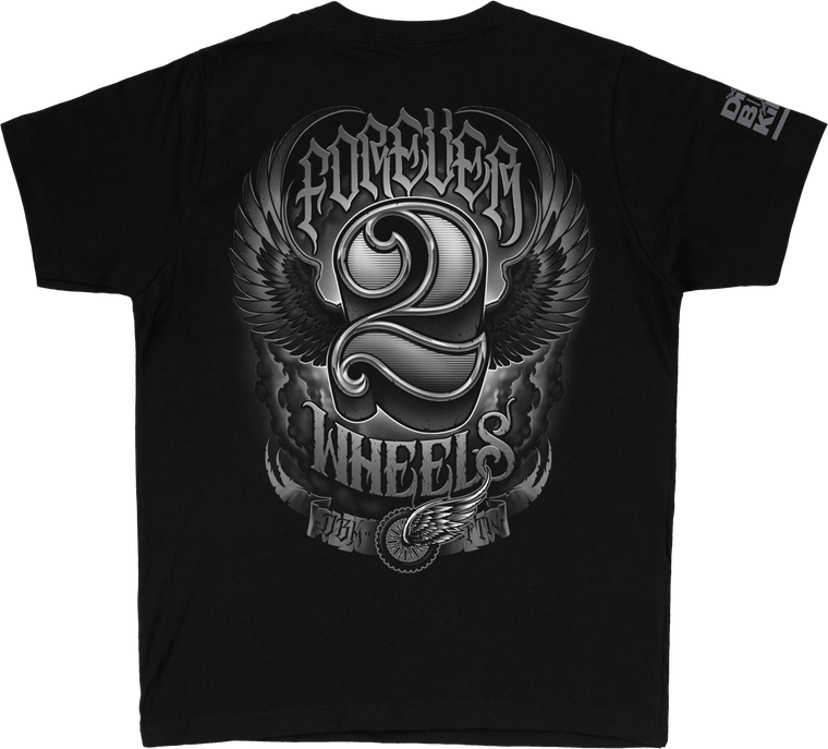 Dbk - Two Wheels Youth Tee Black Ym