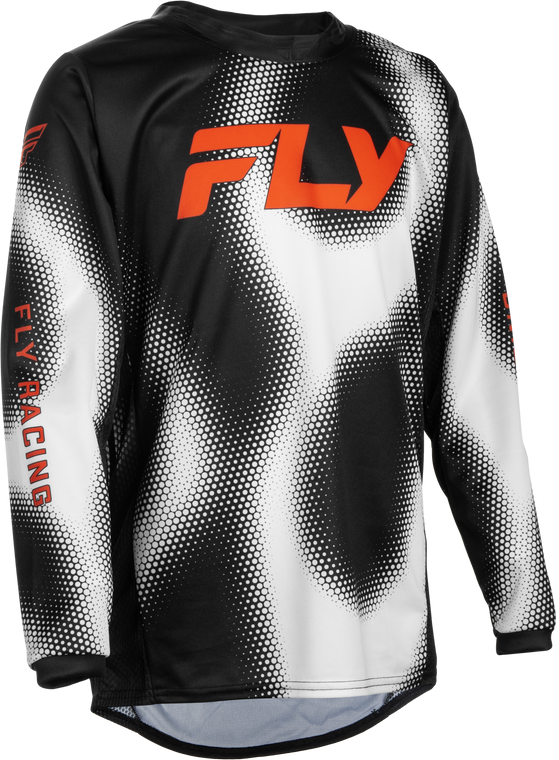 Fly Racing - Youth Kinetic Torch Jersey Black/white/orange Ym