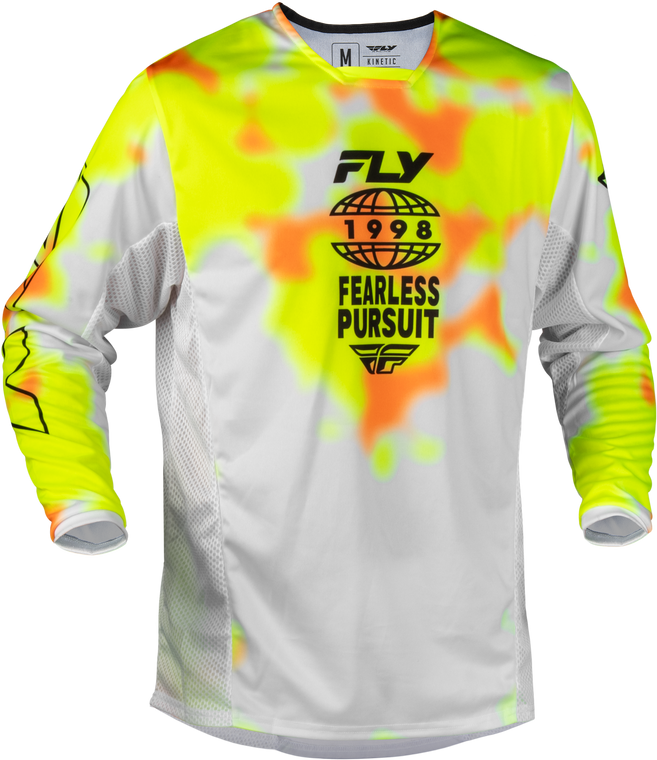 Fly Racing - Kinetic Blur Jersey White/hi-vis/orange Md