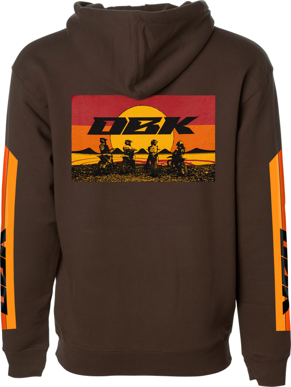 Dbk - Sunday Stripe Hoodie Brown Lg