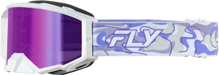 Fly Racing - Zone Pro Swirl Goggle Wht/pur W/ Purple Mirror/smoke Lens