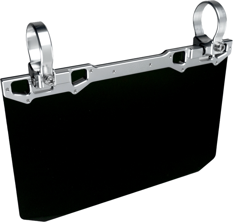 Axia - 12" X 8" Narrow Mount Sun Viso W/solid Black Shield- Silver