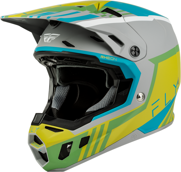 Fly Racing - Formula Cc Strike Helmet Matte Grey/green/teal Xl
