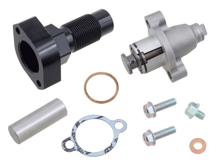 <p>Converts Polaris OEM hydraulic cam chain tensioner to a mechanical automatic tensioner.</p><p>Eliminates cam timing jumping and excessive top-end noise that is common in these Polaris 570/900/1000 engines.</p><p>Requires no adjustments</p><p>Prevents the "What-if" thoughts.</p>