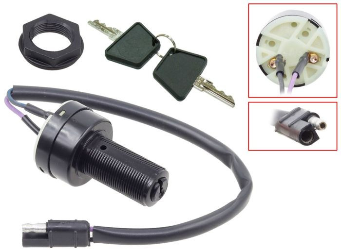 <p>OE-Replacement&nbsp;&nbsp;Ignition Switch<br>2-Way</p><p>(2) Keys included</p><p>2-pin quick disconnect wiring</p><br><p>Arctic Cat OE:</p><p>0609-651</p><p>0609-728</p>