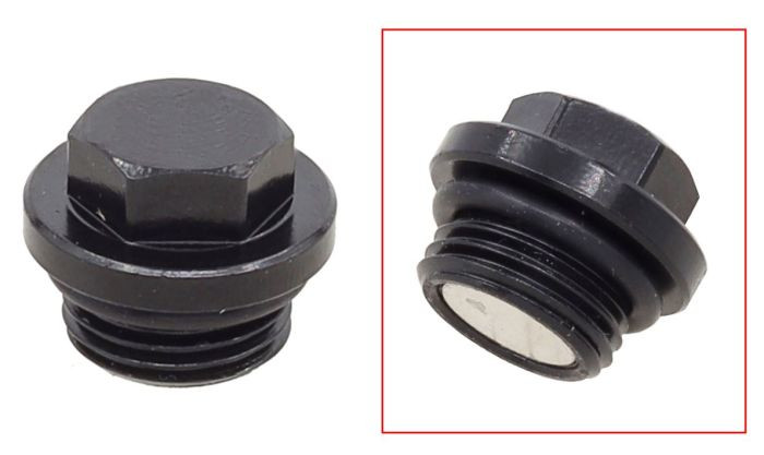 <p>A hex head design for ease of use and to eliminate the stripping of the OEM allen head design.</p><p><br>S45C Steel&nbsp;<br>Magnet prevents metallic materials from circulating in the engine</p><p>12mm Hex<br><br>Polaris OE: 7052394</p>