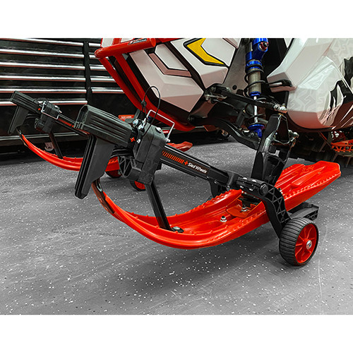 A Safe and Effective Mobile Solution!<br><br>Provides amazing mobility for snowmobiles.<br>Universal modular design works with most all snowmobiles.<br>Lifts your carbide and protects from excessive wear.<br>Protects your floor and ground surfaces from destruction.<br>Innovative design provides fast engagement and disengagement.<br>Locking pin keep Sled Wheels attached so you can drive up to speeds of 12 mph.<br>Comes with Caliber's lifetime warranty