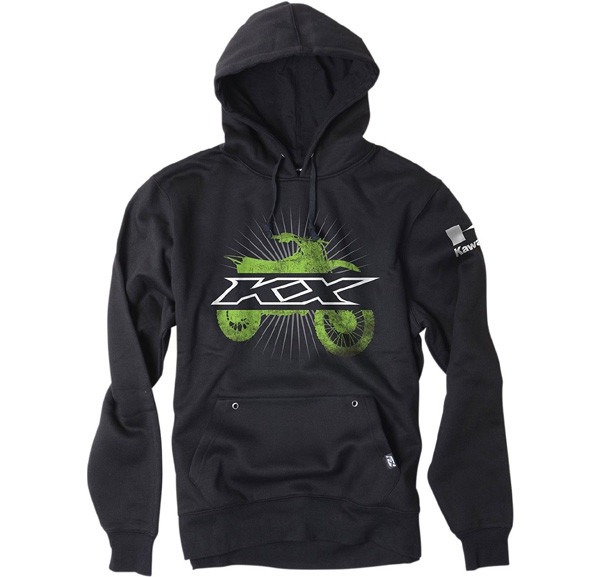 <ul><li>Black</li><li>Youth hooded pullover sweatshirt</li><li>80% cotton 20% polyester blend 8.5 oz. midweight fleece</li><li>Pouch pocket</li><li>No draw-cords</li><li>Screen printed graphics</li><li>Official Kawasaki licensed apparel</li></ul>