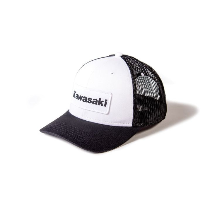 <p><font size="3">White/Black</font></p><p><font size="3">Curved-bill Snap-back Trucker Hat</font></p><p><font size="3">65% Polyester 35% Cotton 6 panel</font></p><p><font size="3">Front woven patch</font></p><p><font size="3">Official licensed product</font></p>