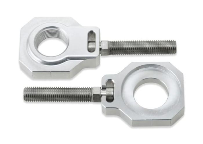 <p style="scrollbar-color: rgb(78, 82, 84) rgb(22, 25, 26); font-size: medium;">Billet Aluminum Chain Adjuster Lock Axle Blocks for Honda models hold the wheel precisely in place while tightening the chain. Bolt's unique design means only one 10mm wrench is needed to make chain adjustments.&nbsp;</p><p style="scrollbar-color: rgb(78, 82, 84) rgb(22, 25, 26); font-size: medium;"><span style="scrollbar-color: rgb(78, 82, 84) rgb(22, 25, 26); font-size: 1em;">Each block has aligning marks for simple adjustments, o</span><span style="scrollbar-color: rgb(78, 82, 84) rgb(22, 25, 26); font-size: 1em;">ne block is threaded to utilize the stock axle</span></p><p style="scrollbar-color: rgb(78, 82, 84) rgb(22, 25, 26); font-size: medium;"><span style="scrollbar-color: rgb(78, 82, 84) rgb(22, 25, 26); font-size: 16px;">The axle can be removed without losing the adjustment</span><span style="scrollbar-color: rgb(78, 82, 84) rgb(22, 25, 26); font-size: 1em;"><br style="scrollbar-color: rgb(78, 82, 84) rgb(22, 25, 26);"></span></p><p style="scrollbar-color: rgb(78, 82, 84) rgb(22, 25, 26); font-size: medium;">6061-aluminum<br style="scrollbar-color: rgb(78, 82, 84) rgb(22, 25, 26);"></p><p style="scrollbar-color: rgb(78, 82, 84) rgb(22, 25, 26); font-size: medium;">Raw Aluminum finish</p>Axle removal nut included<br><p style="scrollbar-color: rgb(78, 82, 84) rgb(22, 25, 26); font-size: medium;">Lubricant included</p><p style="scrollbar-color: rgb(78, 82, 84) rgb(22, 25, 26); font-size: medium;">Made in the USA</p>